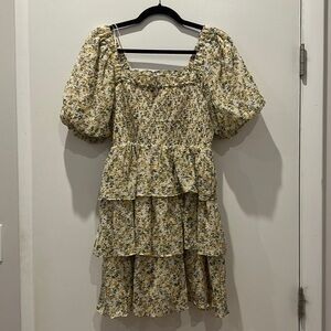 Endless rose yellow floral mini dress